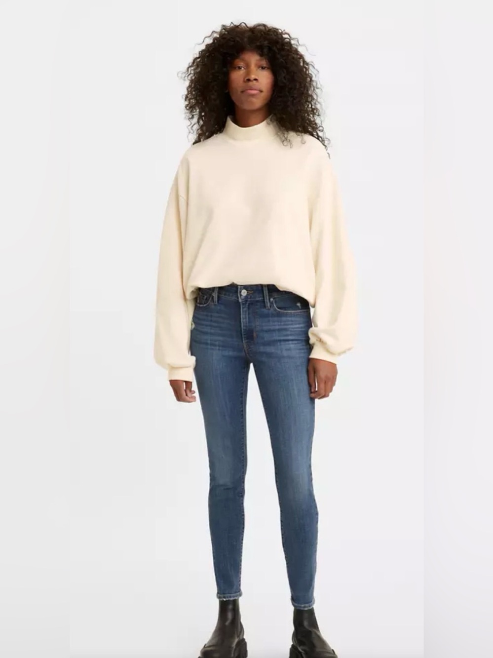 Levi’s 711 Skinny medium blue indigo skinny ankle crop Jean -30